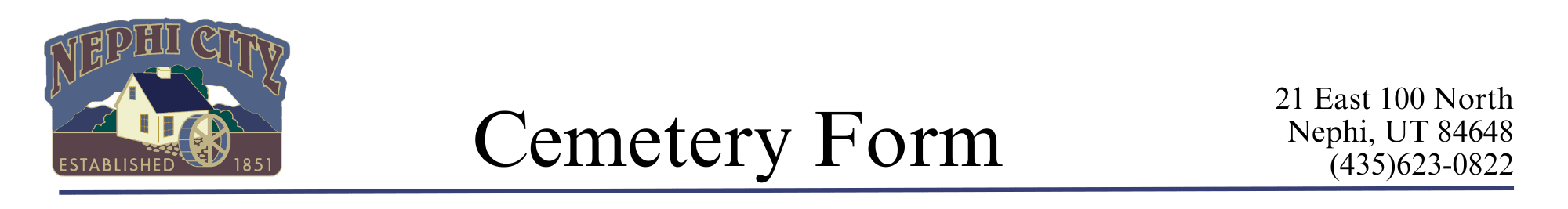 Cemetery form header